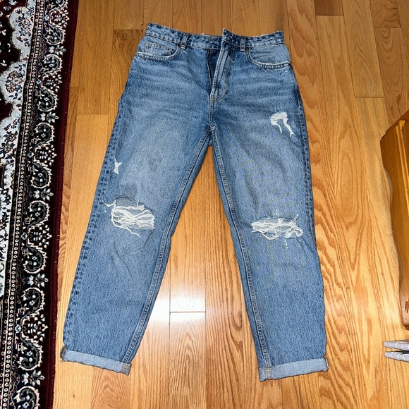 Zara denim jeans medium wash boyfriend mom style HighWaisted - Picture 3 of 6